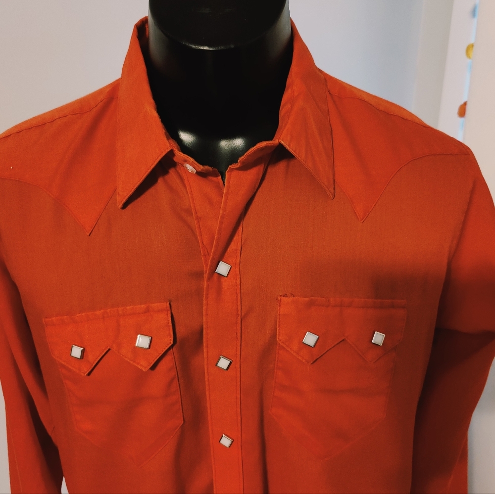 Vintage Orange Men’s Casual Button Down Shirt